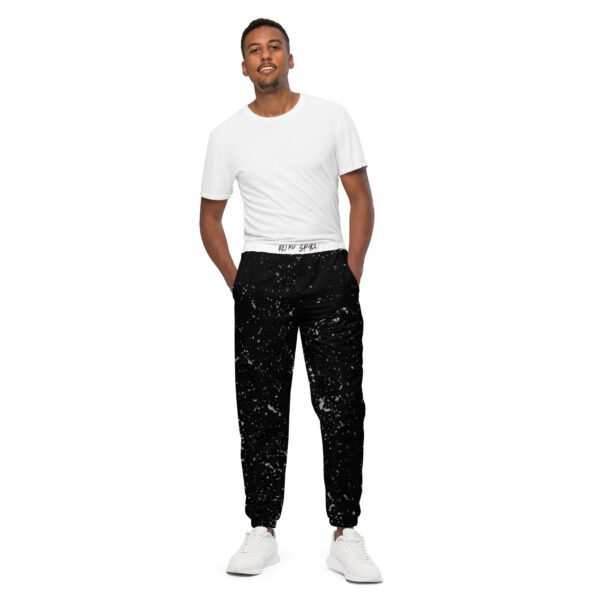 Unisex Black Retro Space Track Pants - Image 3